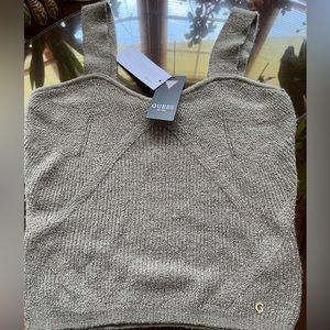 Dex Ribbed Strap Light Olive Top in Size Large